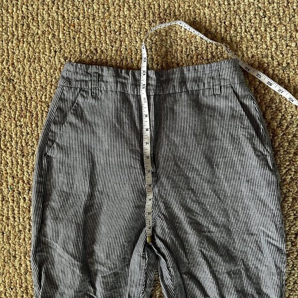 Zara Basic Linen Style Pants White & Blue Stripes Size small - Picture 13 of 14